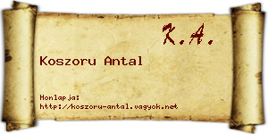 Koszoru Antal névjegykártya